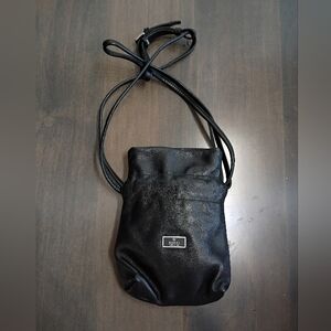 Gucci Vintage Mini Drawstring Black Leather Shoulder Bag